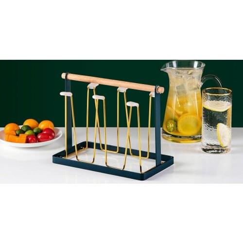 Cup shelf rack living room light luxury upside down water cup holder household cup drain rack