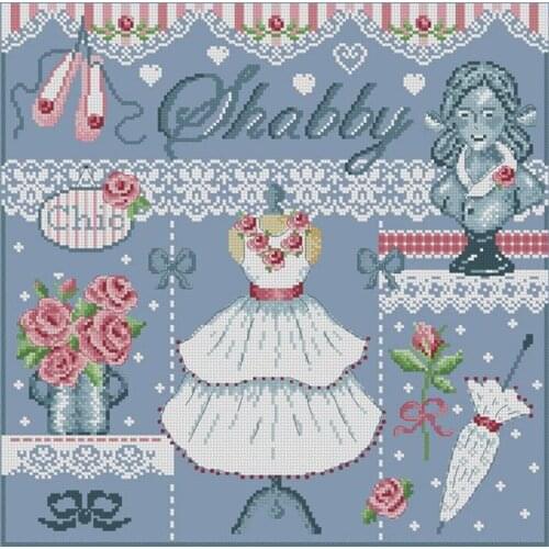 Popular Embroidery Rose Dress in the Window Cross Stitch Supplies Toronto with 100% Cotton Floss & Free Shipping for Home Decor