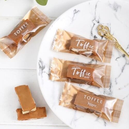100pcs Transparent Golden Bag Packaging Toffee Sugar Baking Machine Bags Birthday Party Decoration Bags Packing Sugar