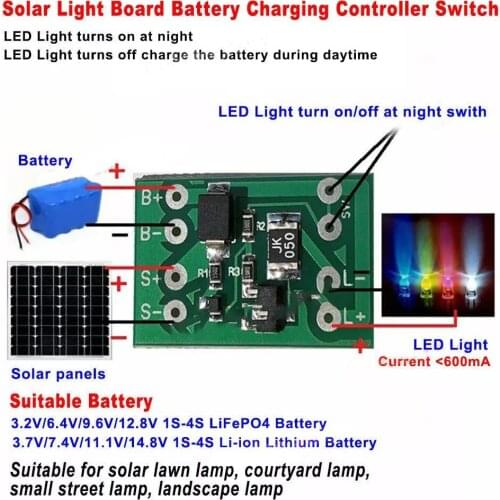 1Pc Solar Generator Charge Controller Auto Light Control Circuit Switch Lithium Battery Charging Board DIY Small Street Lamp Hot