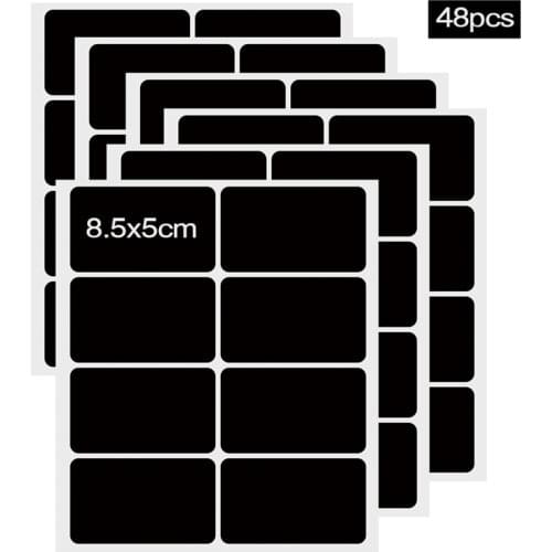 48pcs Removable Spices Stickers Kitchen Organizer Bottles Jam Jar Stickers Label Sticker Blackboard Spice Jars Tags Wall Sticker