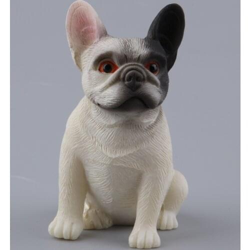 Resin Craft Pet Figurine Model Toy French Bulldog Statue Sculpture Indoor/Outdoor Landscape Ornament for Home Garden Car