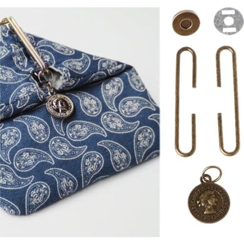 THINKTHENDO 5cm Retro Portrait Metal Purse Bag C-shaped Frame Clasp Magnetic Snap Accessory