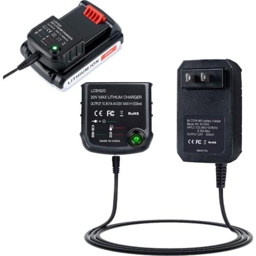Oein LCS1620 Battery Charger Rechargable Part for Black & Decker 16V 20V lithium batteries LBXR20 LBXR20-OPE LB20 LBX20 LBX4020