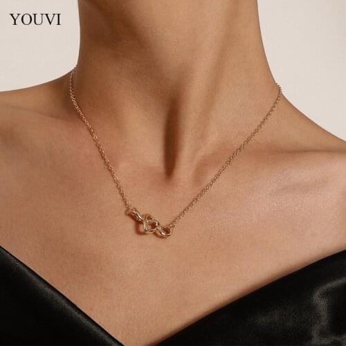 YOUVI Bohemian Heart Thorns Pedants Necklace for Women Clavicle Chain Necklace Charms Jewelry Choker Collier Femme