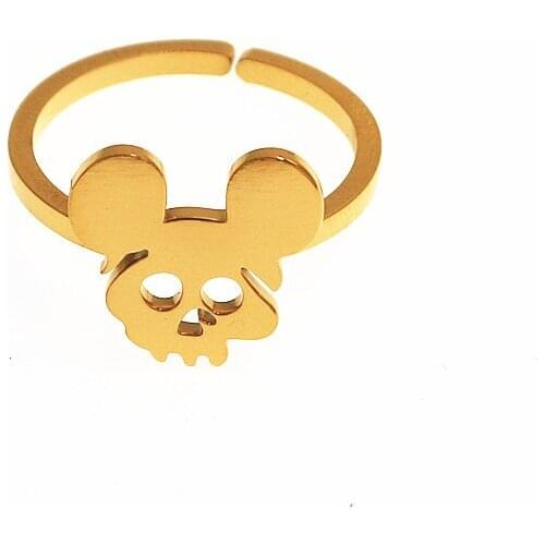 Zodiac Jewelry Mouse Rings Gold Silver Color Anillos Acero Inoxidable Mujer Cute Aminal Ring Adjustable Ring For Women Men