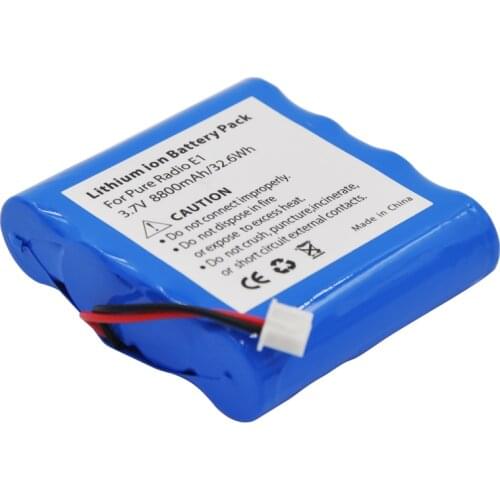 1PCS 8800mAh Pure E1 Battery for Pure Evoke 1S Evoke Flow Evoke Mio Evoke 2S One Flow Sensia Verona DAB Digital Radio Battery