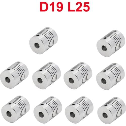 10PCS CNC Motor Jaw Shaft Coupler D19xL25mm Flexible Coupling Wholesale