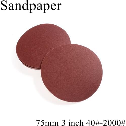 10pcs/lot 75mm 3 inch 40-2000 Grit Round Sandpaper Disk Sand Sheets Holder Sanding Disc For Sander Grits Polishing Abrasive