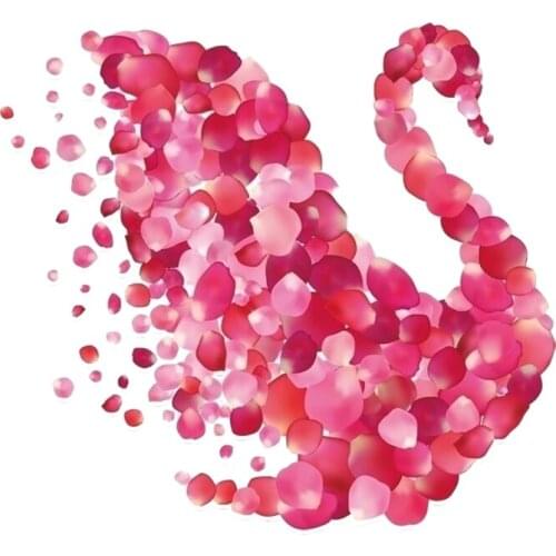 12.9*11.8CM Beautiful Swans Decor Car Sticker PVC Colored Personalized Bumper Car Window