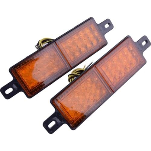 2Pcs Universal Amber 30 LED Front Indicator Park Light Bull Bar Marker Lamp 12V for Pickup Truck Trailer Boat Lorry Van Caravan
