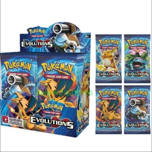 324 Pcs Pokemon Cards XY Evolutions 36 Bags Sealed Booster Box Packs Charizard