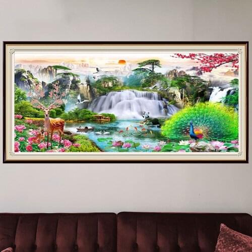 3d rhinestone Feng Shui Landscape Painting 5d diy diamond painting cross stitch full drill diamond embroidery mosaic F18