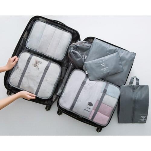 4SET / LOT Travel Storage Bag Seven-Piece Set Of Luggage Underwear Storage Bag Convenient Waterproof Clothing Packing Cube