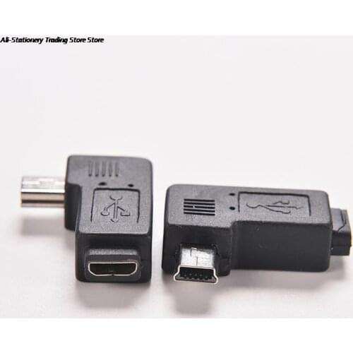 Mini USB Type A Male To Micro USB B Female 90 Degree Left Angle Adapter