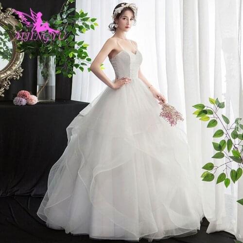 AIJINGYU Dress Moroccan Gowns Pearl Beads Bridal Sale Lace Big Gownes and Wedding Dresses