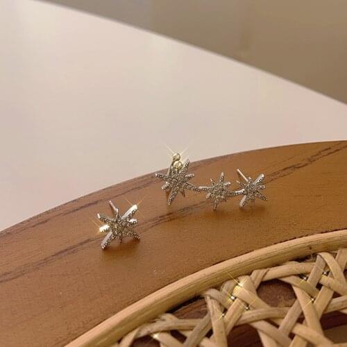 Miuoxion Retro Asymmetric Eight-Pointed Star Earrings Fashion Minimalist Jewelry For Women Feature Namour Charm Gift All Seasons