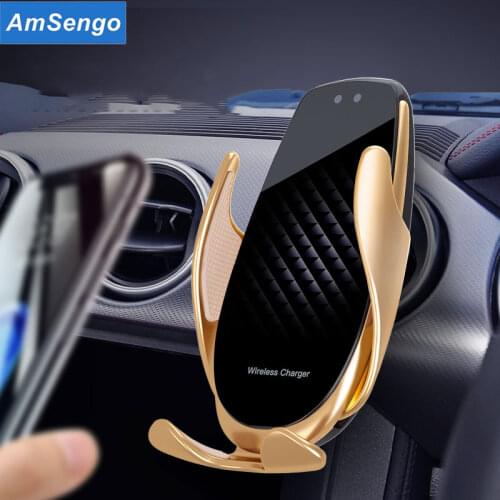 Amsengo Automatic 15W Qi Fast Car Wireless Charger Phone Holder Infrared Sensor For iPhone 12 11 Samsung S20 Mount Fast Charging