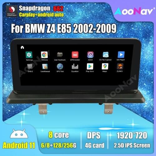 Car Multimedia Player GPS Navigation For BMW Z4 E85 2002 2003 2004 2005 2006 2007 2008 2009 64G 128G 256G Android 11.0 Screen