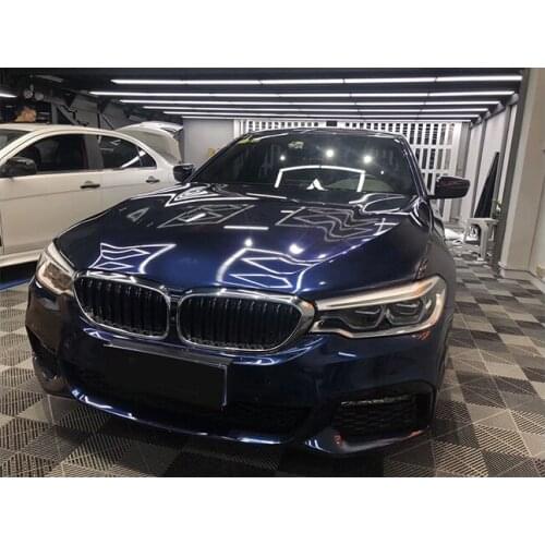 Glossy Metallic Dark Blue Wrap Vinyl Film For Car