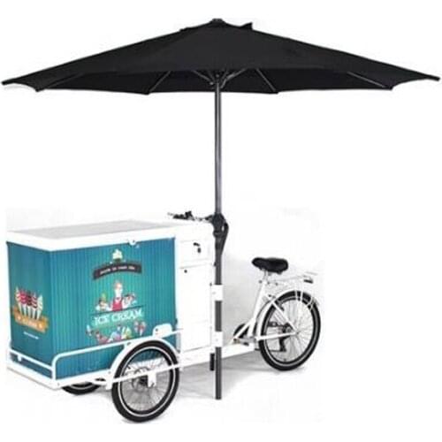 Hot sale customized mobile ice cream tricycle freezer with free shipping by sea