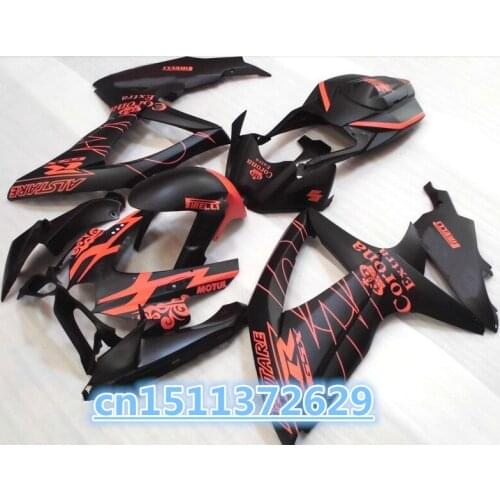 ABS Fairing Set for A orange black GSXR600/750 2008 2010 08-10 GSXR600 GSXR600 750 08 10 09 K8 2008-2010 Plastic Kit