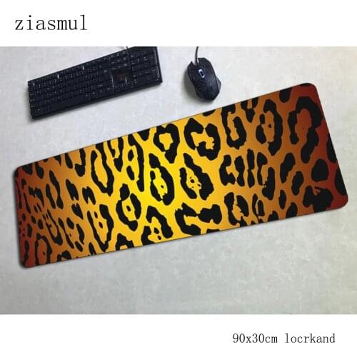 Cheetah print padmouse 900x300x3mm gaming mousepad game esports mouse pad gamer computer desk locked edge mat notbook mousemat