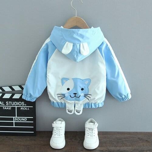 Baby spring and autumn jackets boy new cute cartoon rabbit ears hooded jacket coat baby boy casual jacket baby girl windbreaker