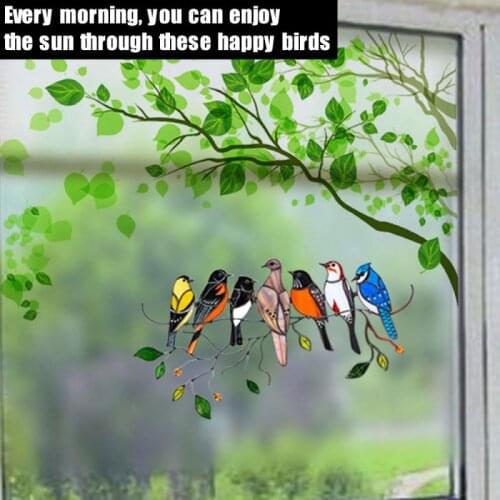 Multicolor Birds Wall Stickers Cartoon Cute Decal Diy Creative Wallpaper Kitchen Room Home Decoration Accessories Hot Sales 2021