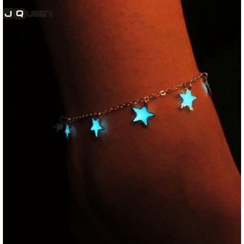 Fashion Trendy Fluorescent Bracelets&Bangles Heart Star Shape Bracelets Glow In The Dark Bracelet For Women