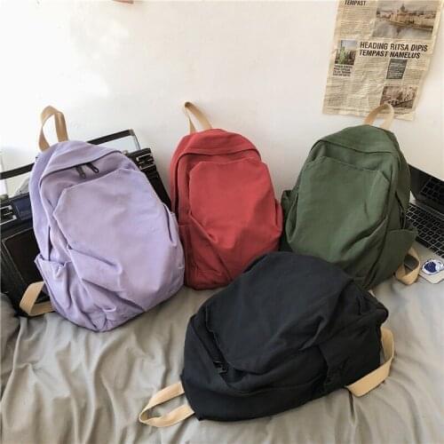 Fashion Women Backpack Trend Solid Color Large Capacity School Bag For Girls Outdoor Anti-theft Laptop Backpacks Travel Bags