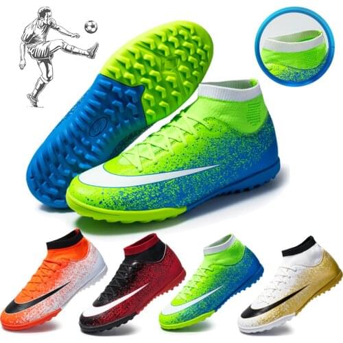 Men Original High-top Soccer Shoes Futsal Training Non-slip Children Soccer Shoes TF / FG Women Super light Bottom Soccer Shoes