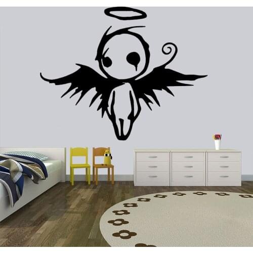 Wall Sticker for kids girl rooms decoration Angel Demon Wings Horns Bad Good Wall Sticker Vinyl waterproof Window Decals HY1048