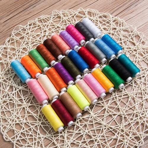 30 Spools Embroidery Mixed Colors Polyester Cotton Sewing Thread Colourful Set Needle Arts For Clothes