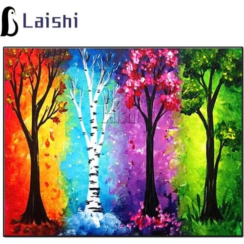 NEW Arrival abstract Diamond Painting Four Season Trees Landscape Diamant Mosaic Embroidery Needlework Cross Stitch Home Decor