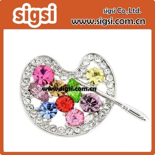 New Design 100pcs 50mm Rhinestone Crystal Painters Crystal Palette Brooch Pendant