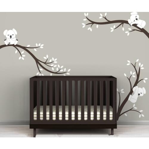 Oversize Removable Koala Tree Branches DIY Wall Decals Nursery Vinyls Baby Wall Art Stickers For Kids Rooms Custom Color D504