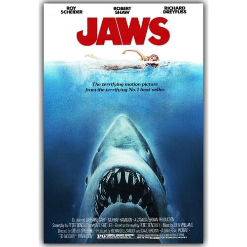 JAWS Art Canvas Poster Movie Picture Poster Living Room Decoration Wall Painting Bedroom Decoration