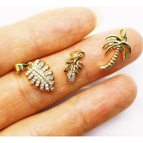 20 Pcs Plant jewelry pendant Metal tiny leave jewelry pendant fashion jewelry pendants for women accessories pendants 8207
