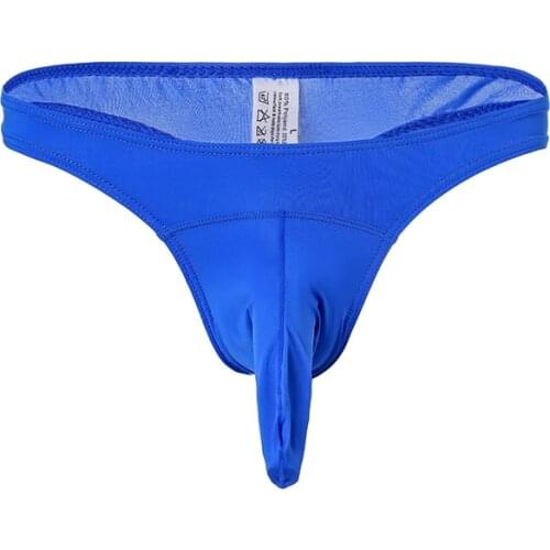 Brand New Men G-string Thong Bamboo Fabric Underwear Male Sexy Elephant Nose Big Pouch Briefs Gay Panties Man Solid Tanga