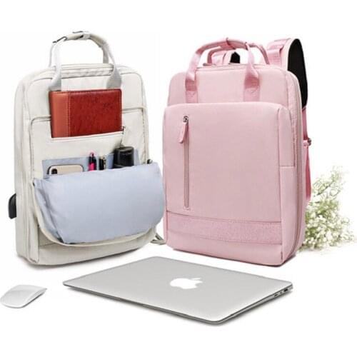 Women Backpacks Laptop School Bag For Teenage Girls Fashion Bagpack 2021 Men Waterproof USB Charging 15.6 Inch Notbook Sac A Dos