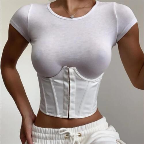 FUFUCAILLM Women Corset Waist Belt Solid Color Sexy High Elastic Tie Tight Waspie Belt Cummerbunds 2021 Hot Apparel Accessories