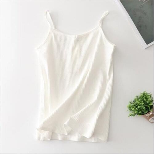 New 6 Color High Quality Pure Cotton Girl Pure Color European And American Style Casual Womens Halter Top Fitness Vest Sexy