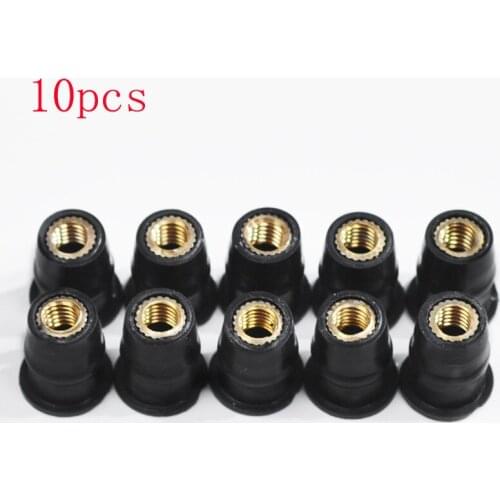 10Pcs/Set M5 5mm Metric Rubber Well Nuts Windscreen Windshield Fairing Cowl For Honda For Suzuki Auto Motorbike Off-road