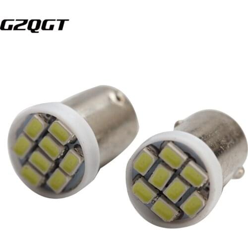 100X Super Bright BA9S 8 SMD 1206 LED T4W 8SMD 3020 LED light Bulbs License Plate lamp White Red Blue Yellow Green 12V