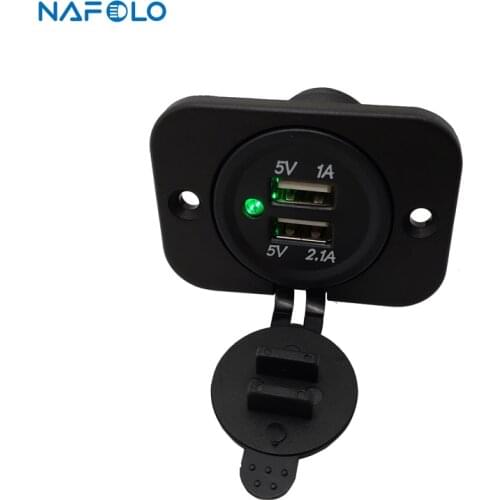 12V-24V Dual USB Car Charger Cigarette Lighter Socket Plug For Car Motorcycle Auto Truck Boat Led Charging Car Socket
