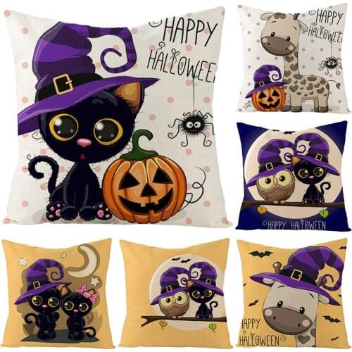 2020 Halloween cushion covers 45*45 Pumpkin ghost Fire Pillowcases sofa cushions Pillow cases home decor pillow cover 0288