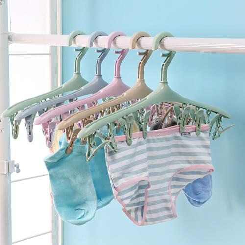 3pcs/lot Windproof clamours hanger plastic cord lock belt multifunctional laundry folder bra underwear rack frame socks clothing