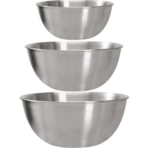 304 Stainless Steel Mixing Bowl Storage Bowl Set Kitchen Salad Bowl Cooking Bowl Baking Accessories with Scale,3PCS