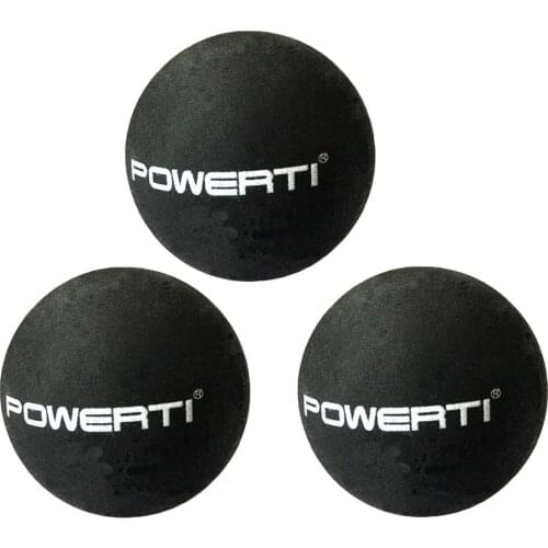 3 Pack Rubber Double Yellow Dot Squash Balls Racing Training Practice Balls